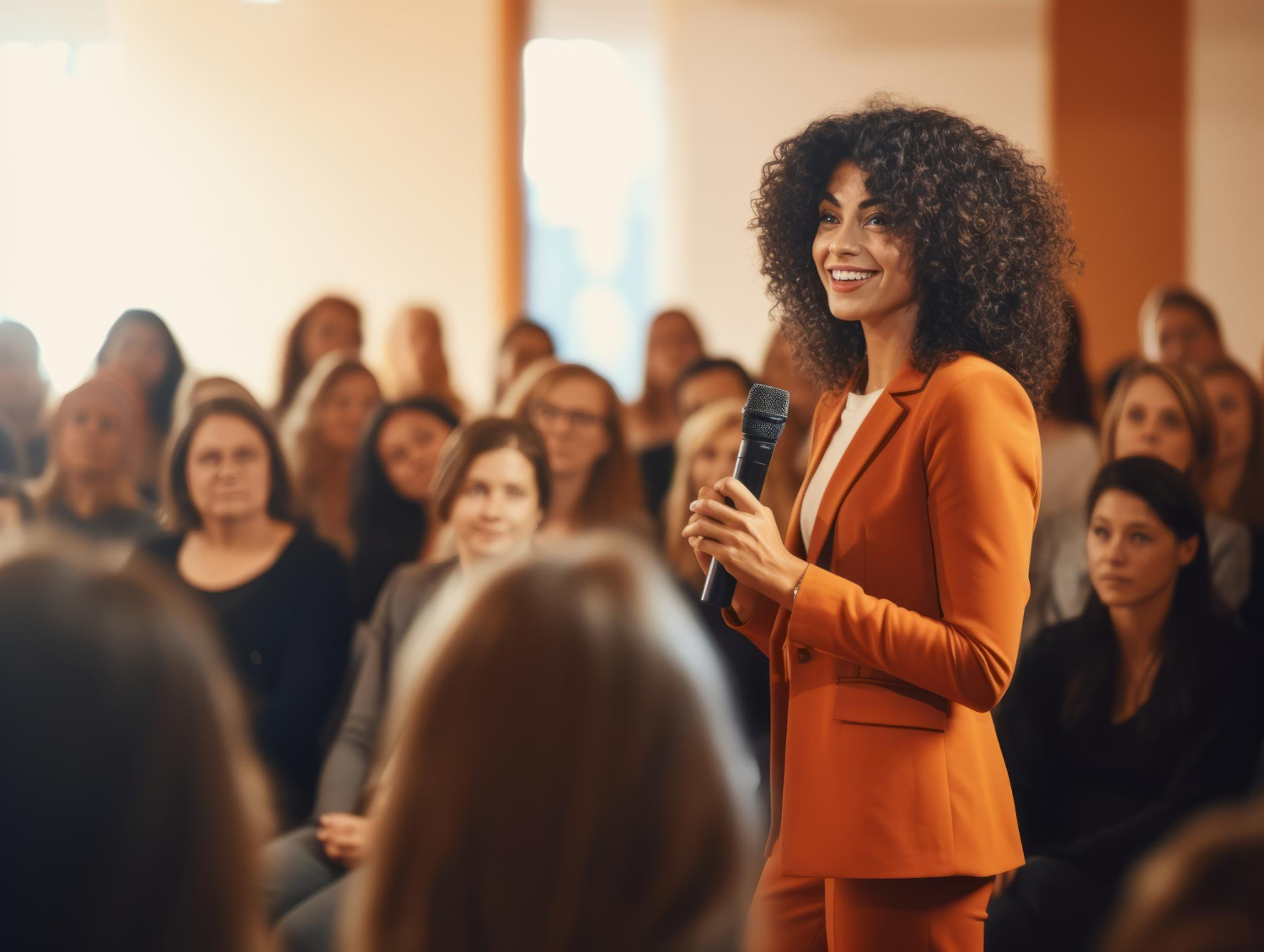 Confident Speaking Woman